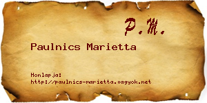 Paulnics Marietta névjegykártya